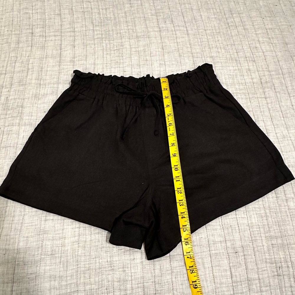 A New Day Black Linen Style Shorts Sz M